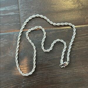 4MM 14K white gold plated Rope Necklace